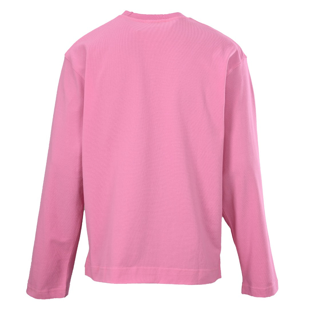 Acne Studios Pink Logo Embroidered Long Sleeve Tee