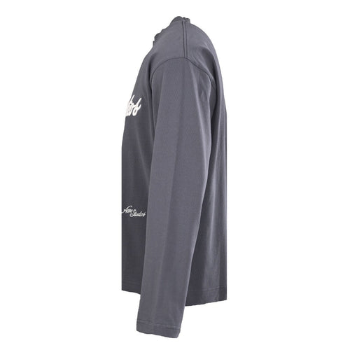 Acne Studios Dark Grey Logo Embroidered Long Sleeve Tee