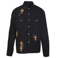 Chrome Hearts Black Leopard Cross Patch Long Sleeve Work Shirt