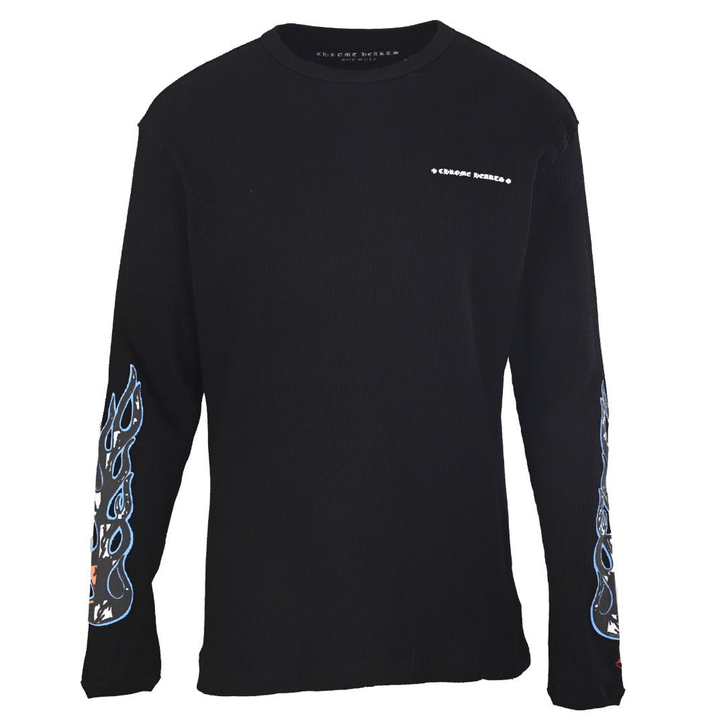 Chrome Hearts Sinister Black Waffle Long Sleeve Thermal Tee