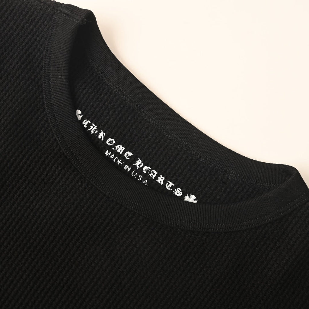 Chrome Hearts Sinister Black Waffle Long Sleeve Thermal Tee