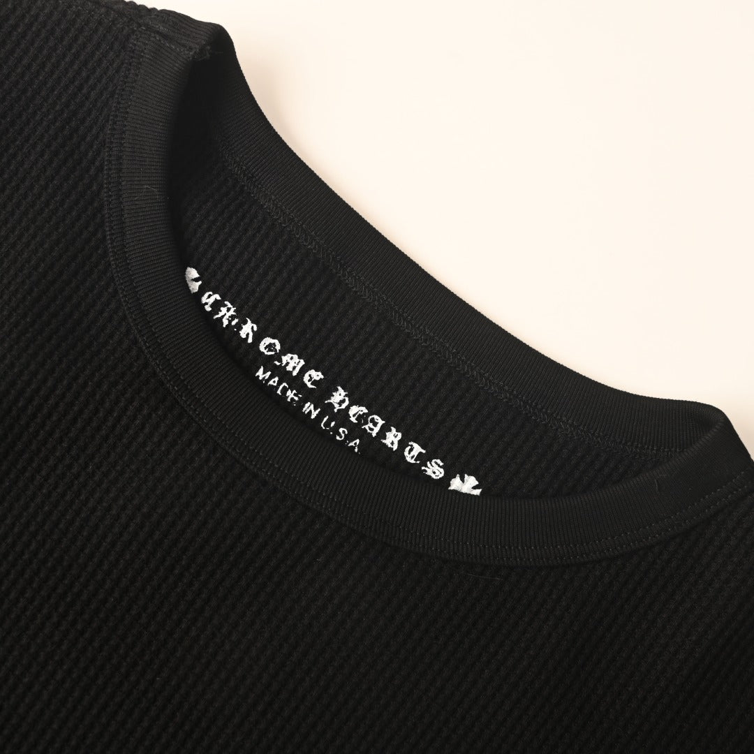 Chrome Hearts Sinister Black Waffle Long Sleeve Thermal Tee