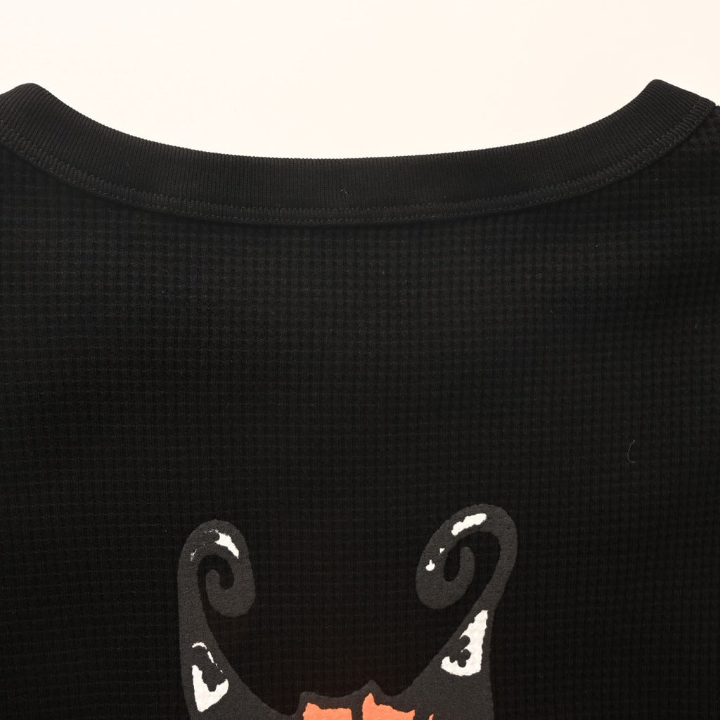 Chrome Hearts Sinister Black Waffle Long Sleeve Thermal Tee