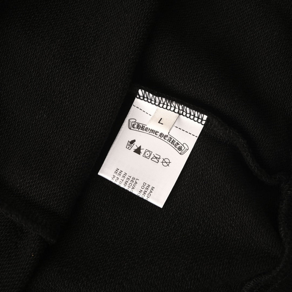 Chrome Hearts Horseshoe Logo Black Embroidered Hoodie