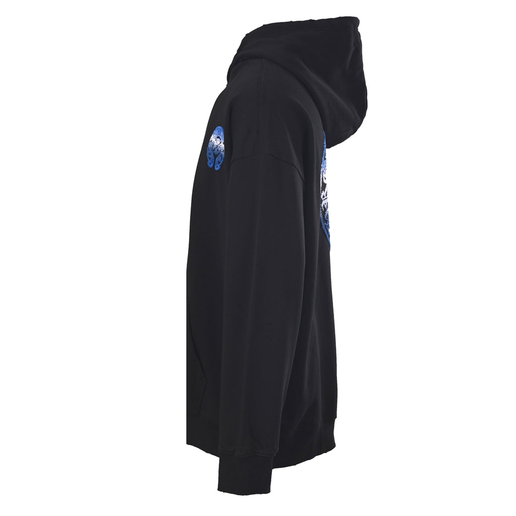 Chrome Hearts Horseshoe Logo Black Gradient Blue Embroidered Hoodie