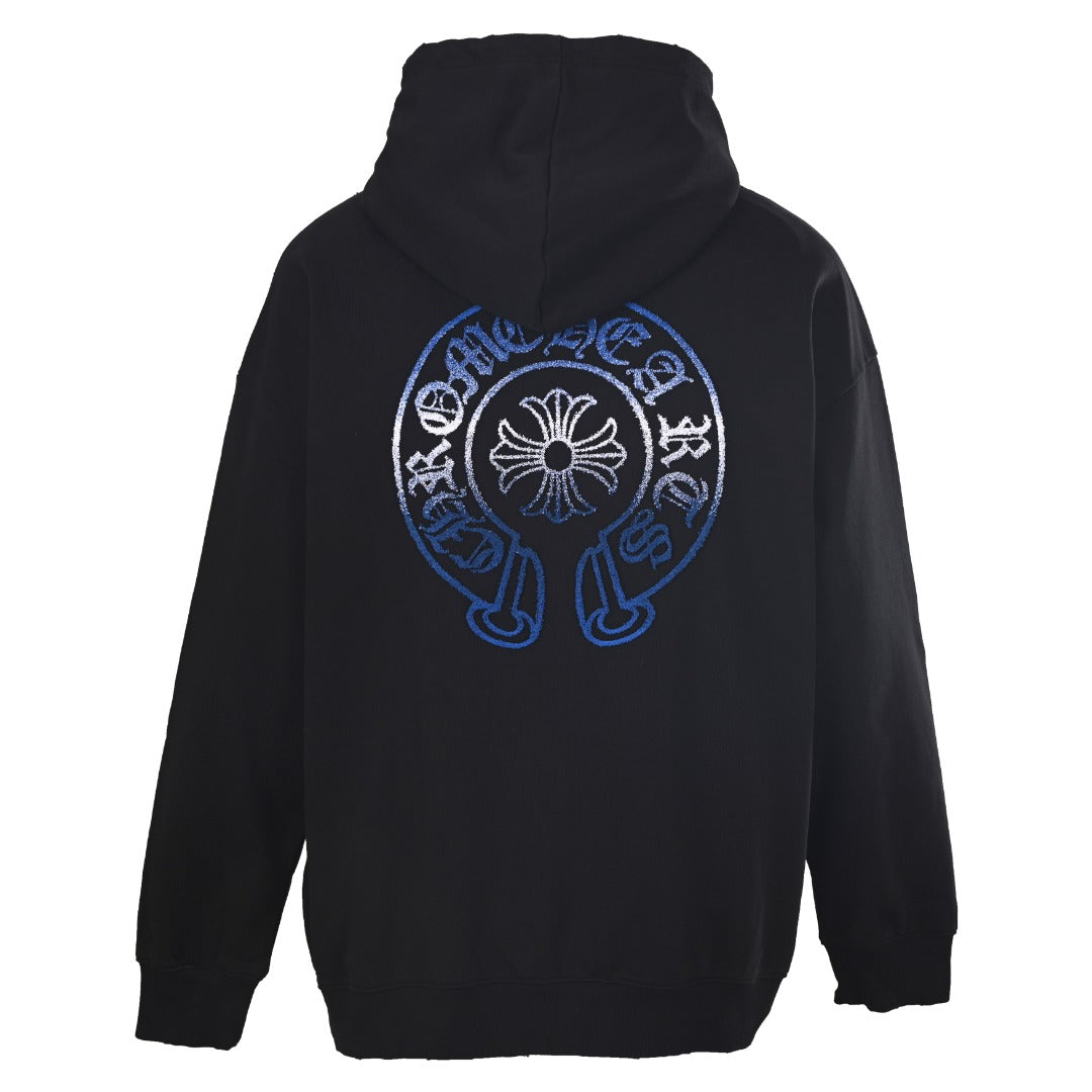 Chrome Hearts Horseshoe Logo Heather Grey Embroidered Hoodie