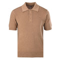 Burberry Camel Knit Short Sleeve Polo Shirt