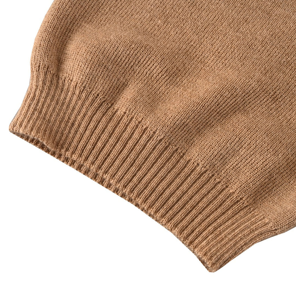 Burberry Camel Knit Short Sleeve Polo Shirt