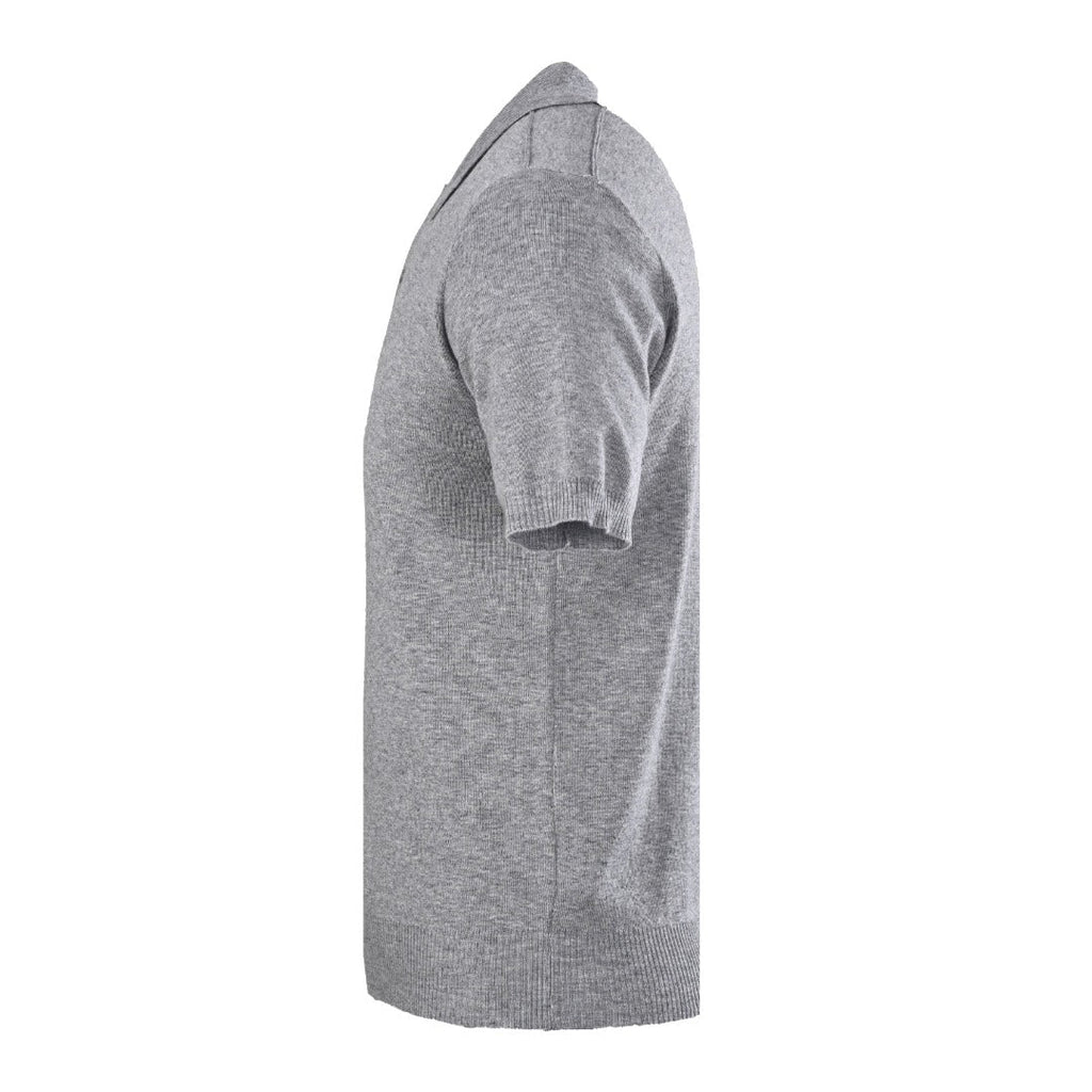 Burberry Grey Knit Short Sleeve Polo Shirt