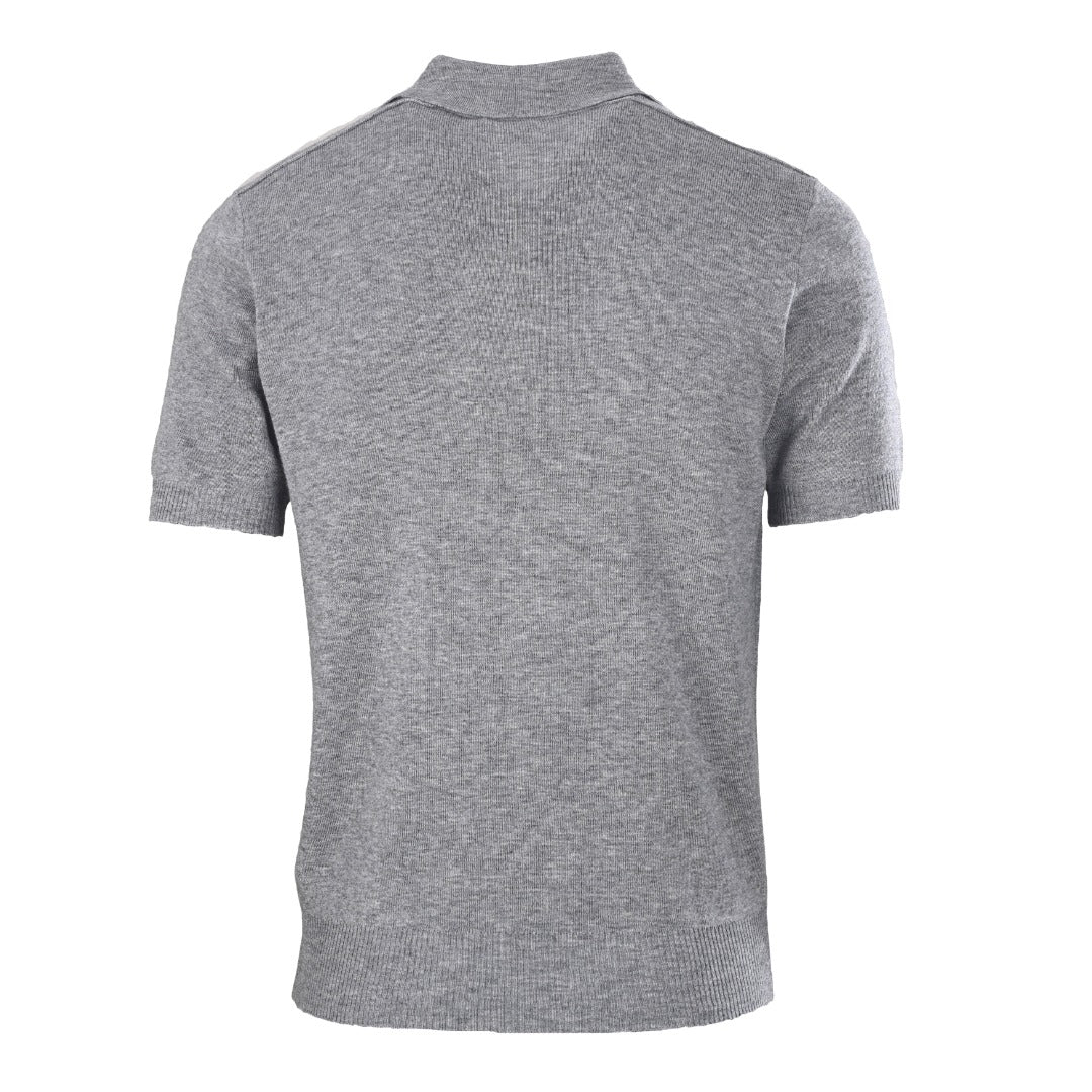Burberry Grey Knit Short Sleeve Polo Shirt