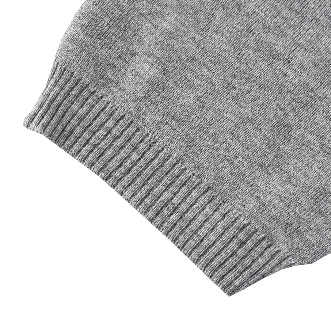 Burberry Grey Knit Short Sleeve Polo Shirt