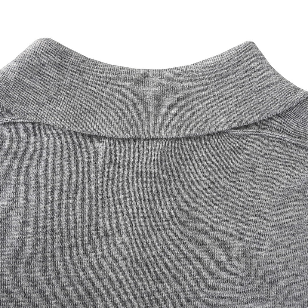 Burberry Grey Knit Short Sleeve Polo Shirt