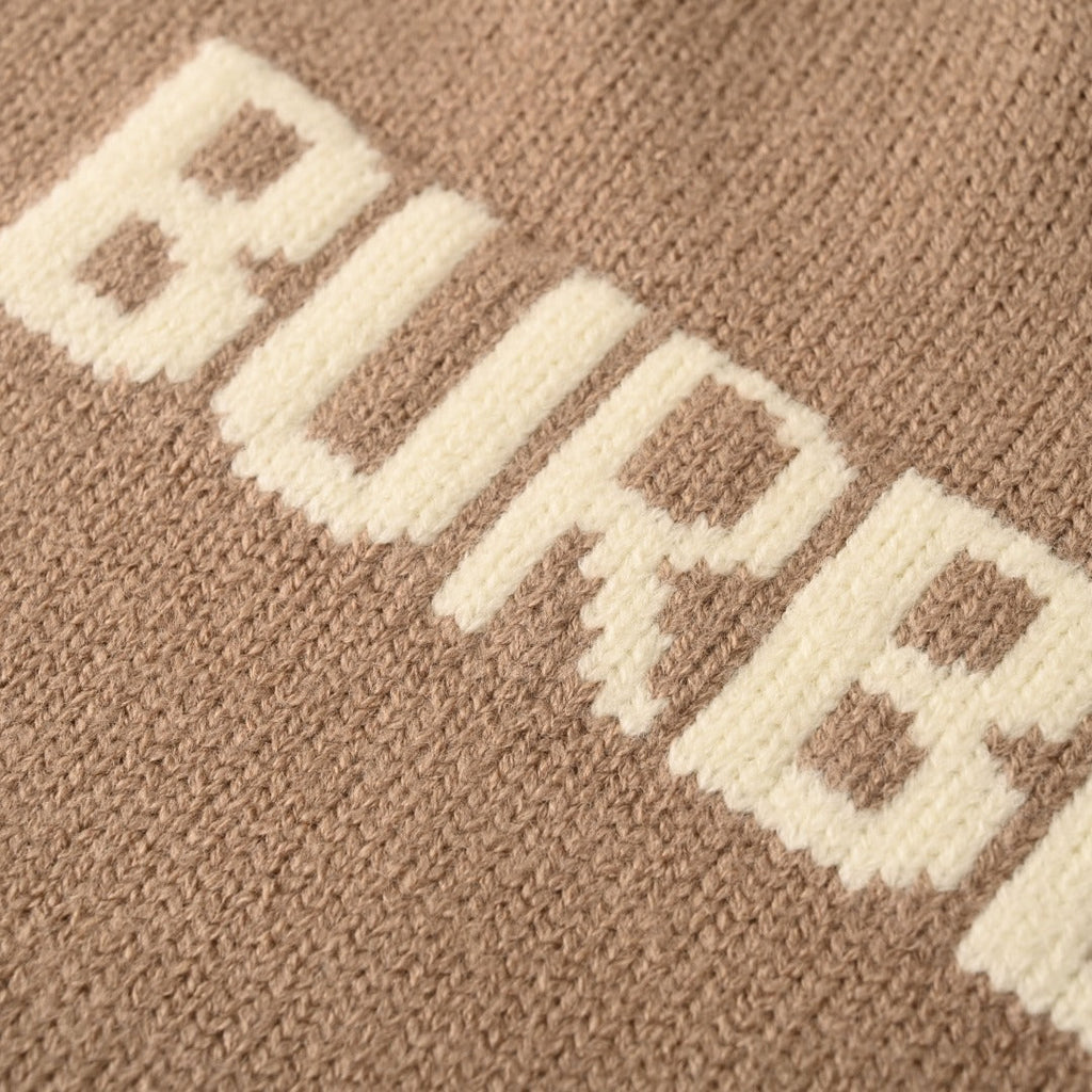Burberry Camel Equestrian Knight Logo Crew Neck Knit Sweater