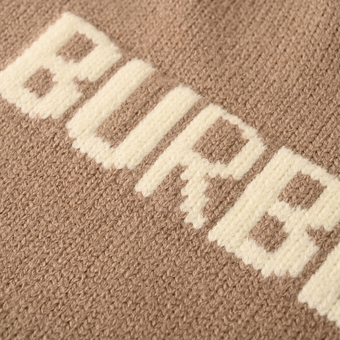 Burberry Camel Equestrian Knight Logo Crew Neck Knit Sweater