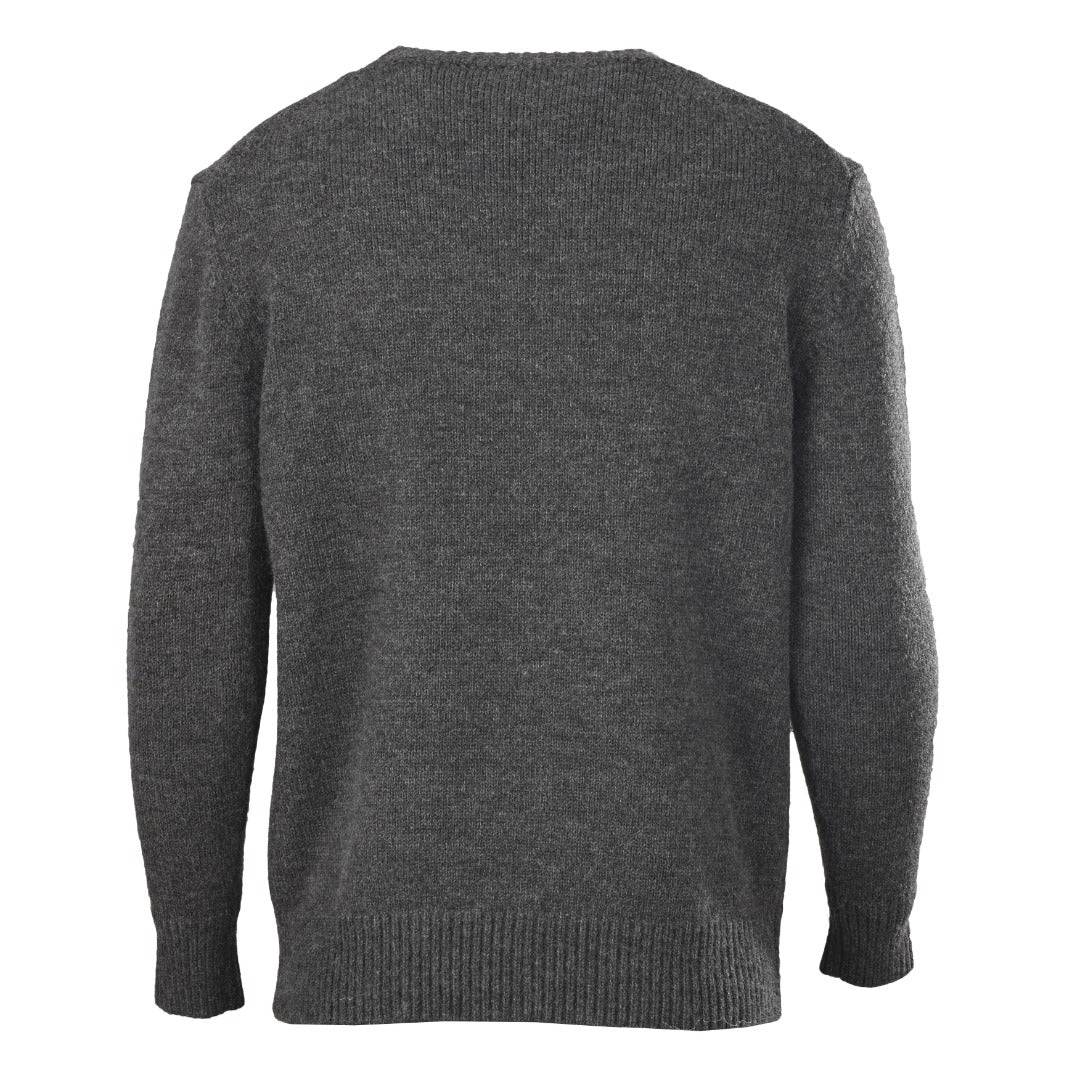 Burberry Dark Grey Equestrian Knight Logo Crew Neck Knit Sweater