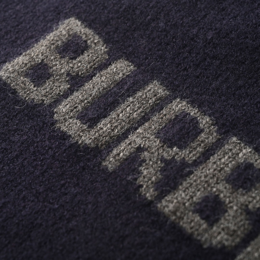 Burberry Navy Equestrian Knight Logo Crew Neck Knit Sweater