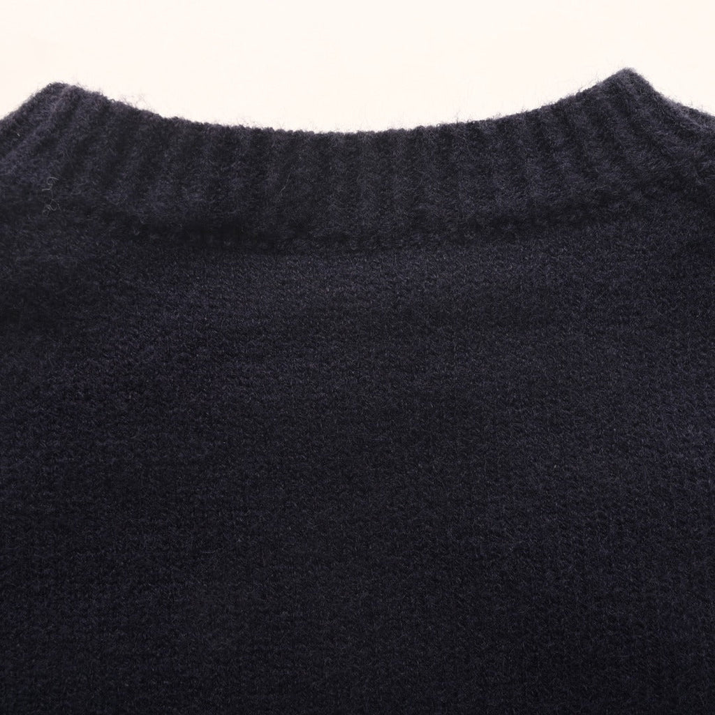 Burberry Navy Equestrian Knight Logo Crew Neck Knit Sweater