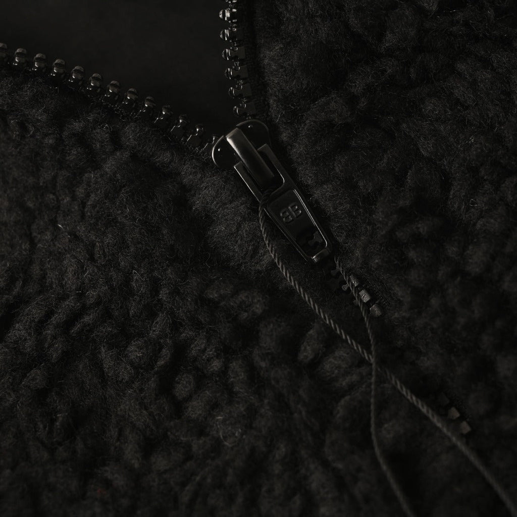 Balenciaga Black White Logo Fleece Zip Jacket