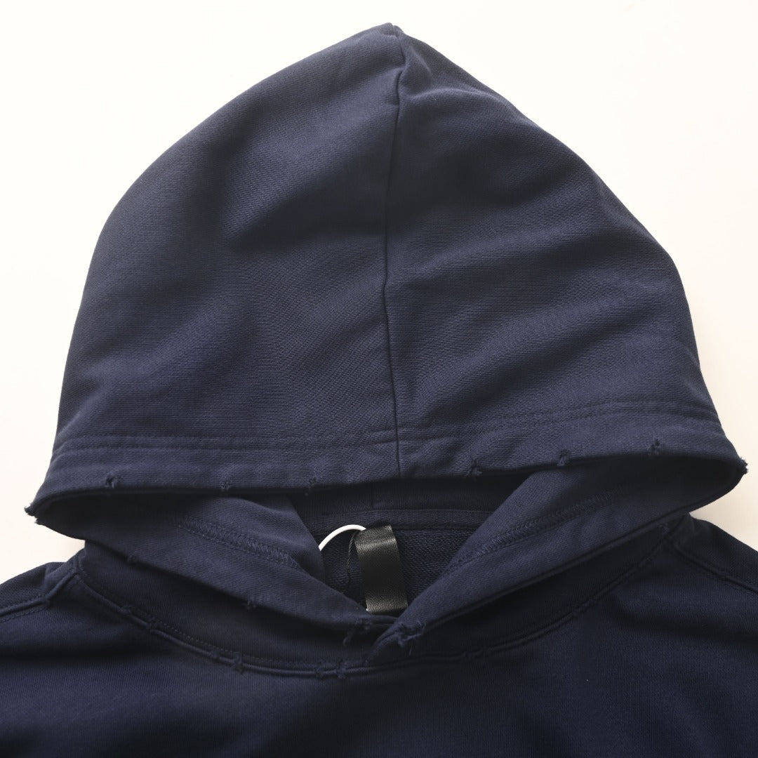 Chrome Hearts Navy Pink Cross Embroidered Pullover Hoodie