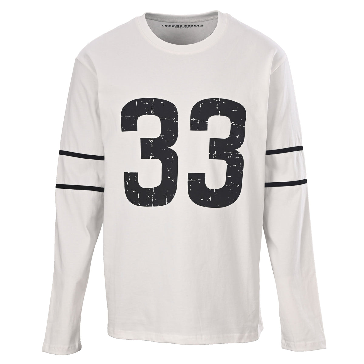 Chrome Hearts White 33 Horseshoe Logo Long Sleeve Tee
