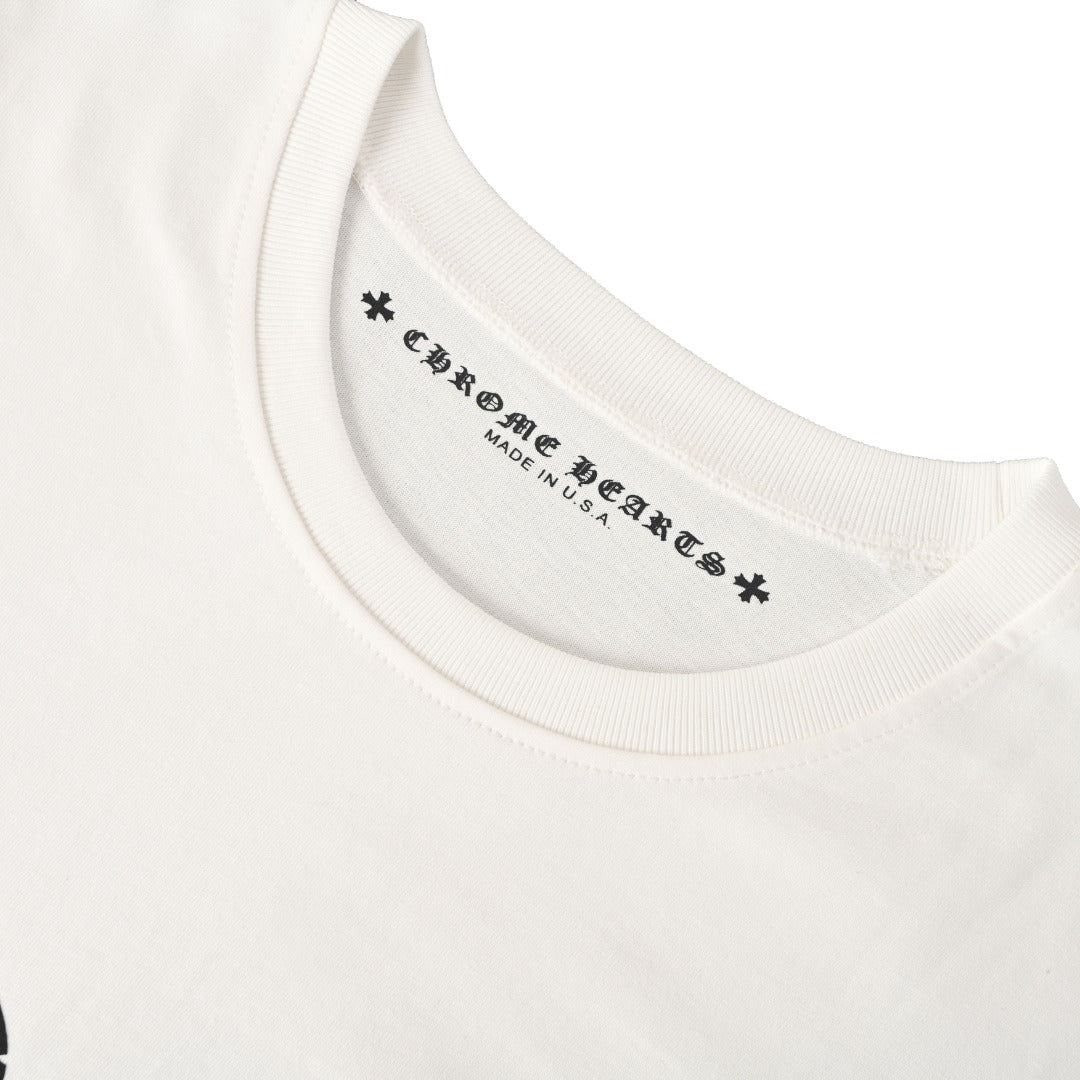 Chrome Hearts White 33 Horseshoe Logo Long Sleeve Tee