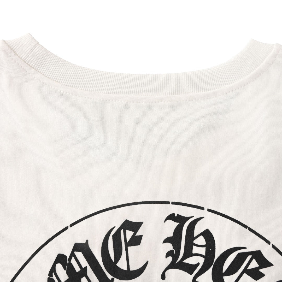 Chrome Hearts White 33 Horseshoe Logo Long Sleeve Tee