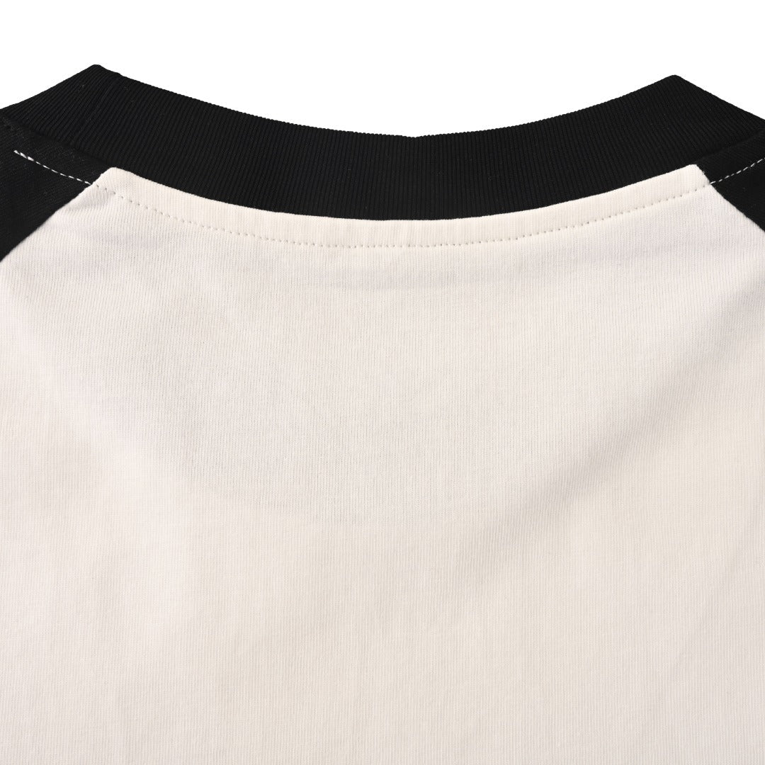 Chrome Hearts Black White Raglan Sleeve Flag Print Long Sleeve Tee