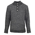 Dior Black Speckled Knit Button Mock Neck Sweater