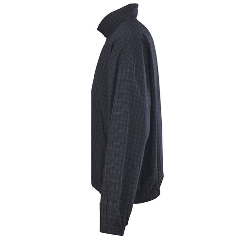 Balenciaga Dark Plaid Stand Collar Zip Windbreaker Jacket