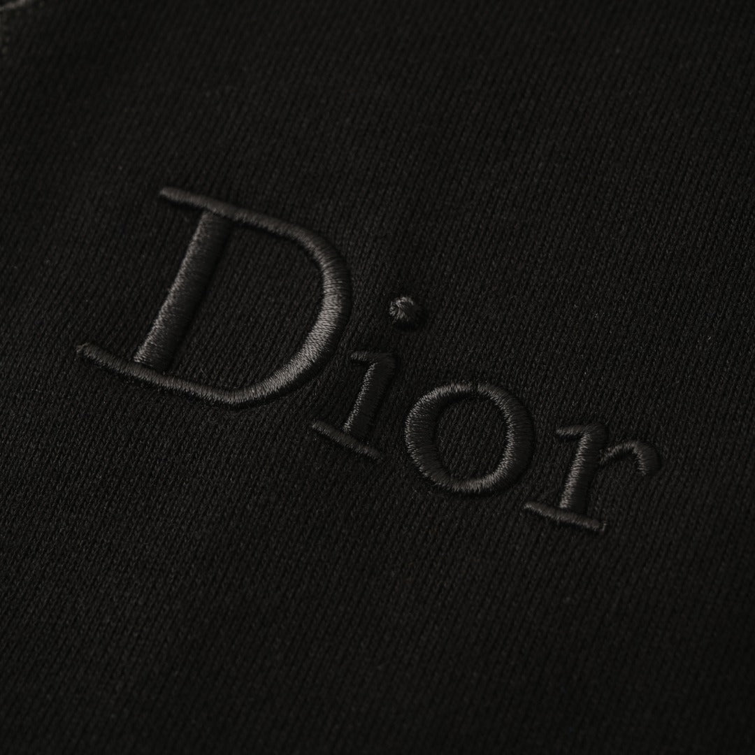 Dior Black Wreath Embroidery Crew Neck Sweatshirt