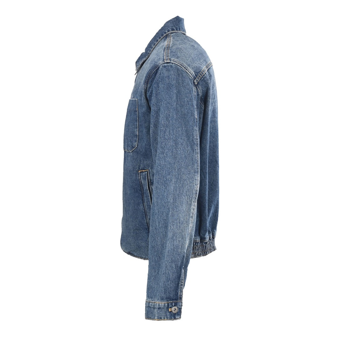 Dior Blue Washed Denim Zip Collared Jacket