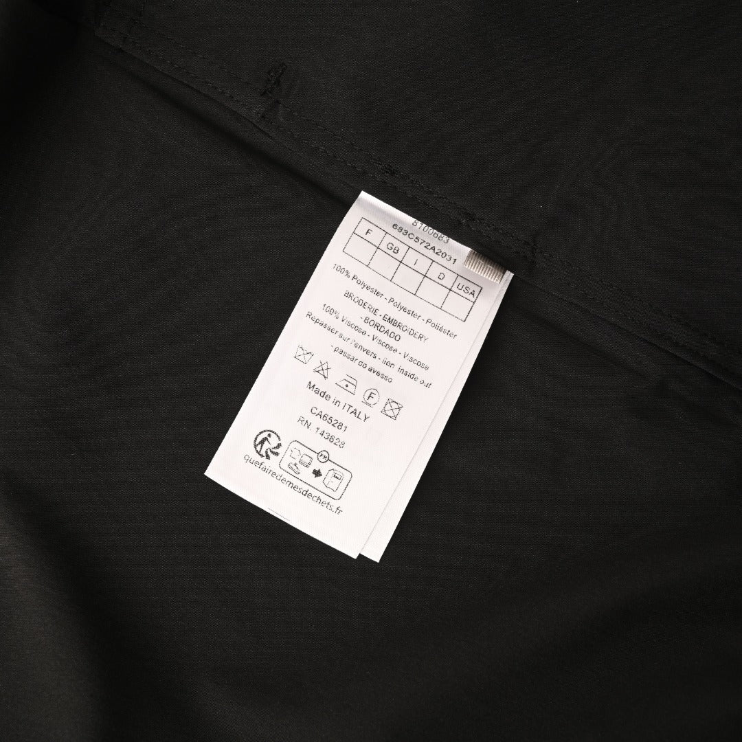 Dior Black Avenue Montaigne Embroidered Zip Bomber Jacket