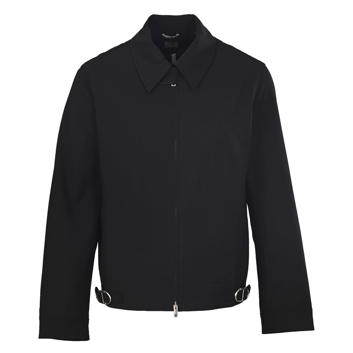 Dior Black Zip-Up Collared Jacket with D-Ring Buckle
