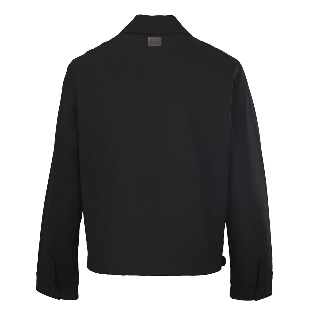 Dior Black Zip-Up Collared Jacket with D-Ring Buckle
