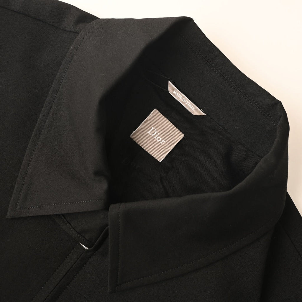 Dior Black Zip-Up Collared Jacket with D-Ring Buckle