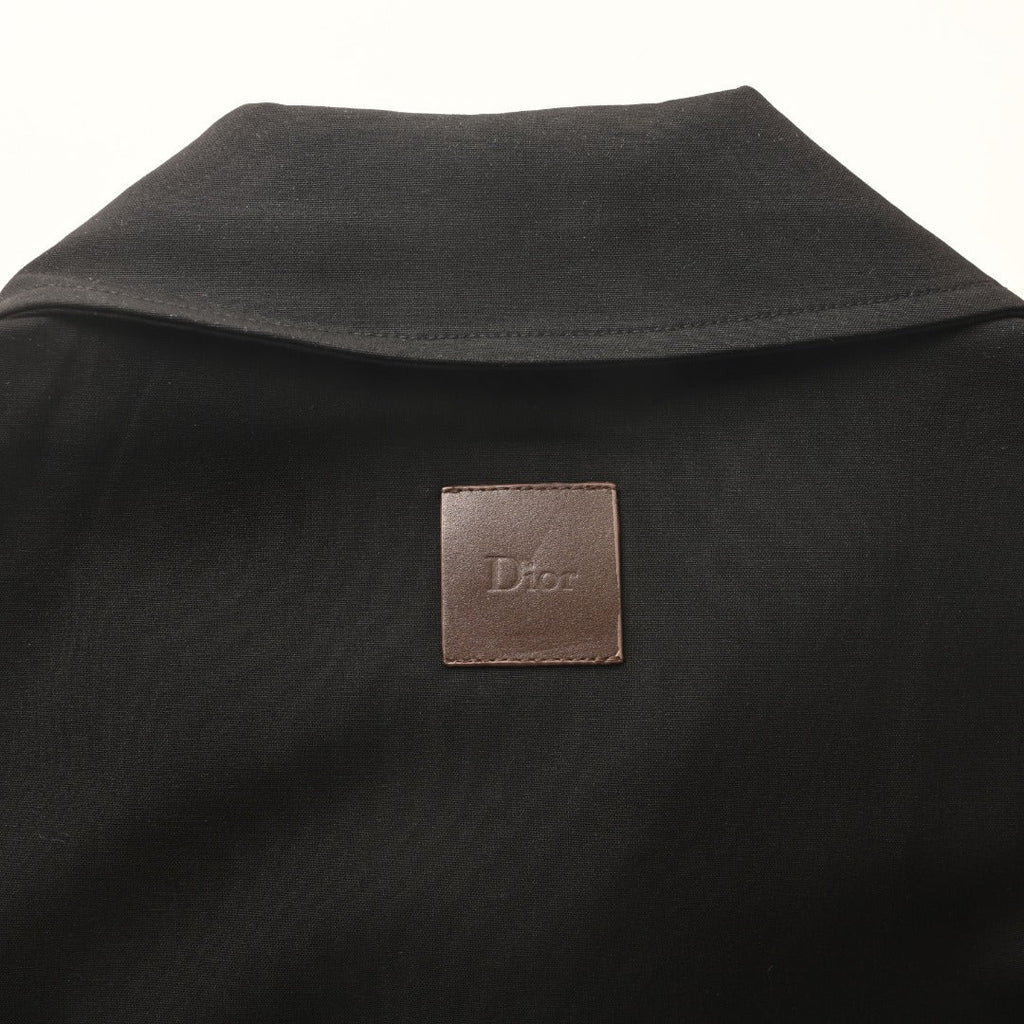 Dior Black Zip-Up Collared Jacket with D-Ring Buckle
