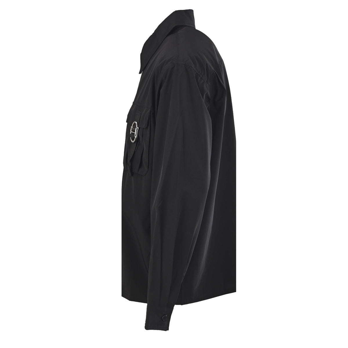 Dior Black Zip-Up Shirt Jacket with D-Ring Strap Pocket