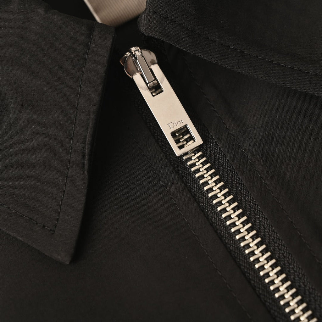 Dior Black Zip-Up Shirt Jacket with D-Ring Strap Pocket