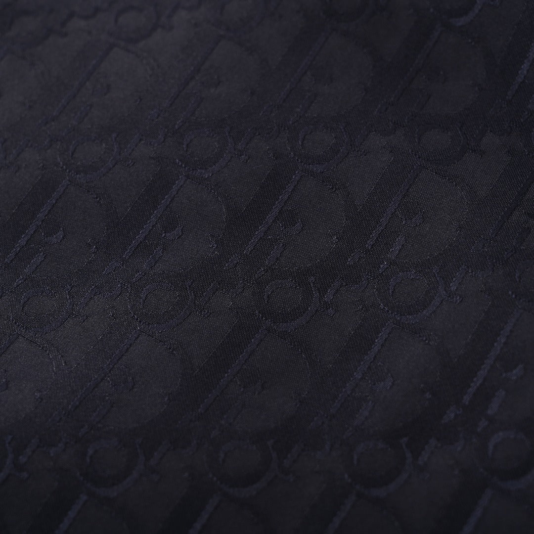 Dior Navy Oblique Jacquard Collared Coach Jacket