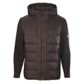 Burberry Brown Hooded Hybrid Knit Sleeve Puffer Jacket