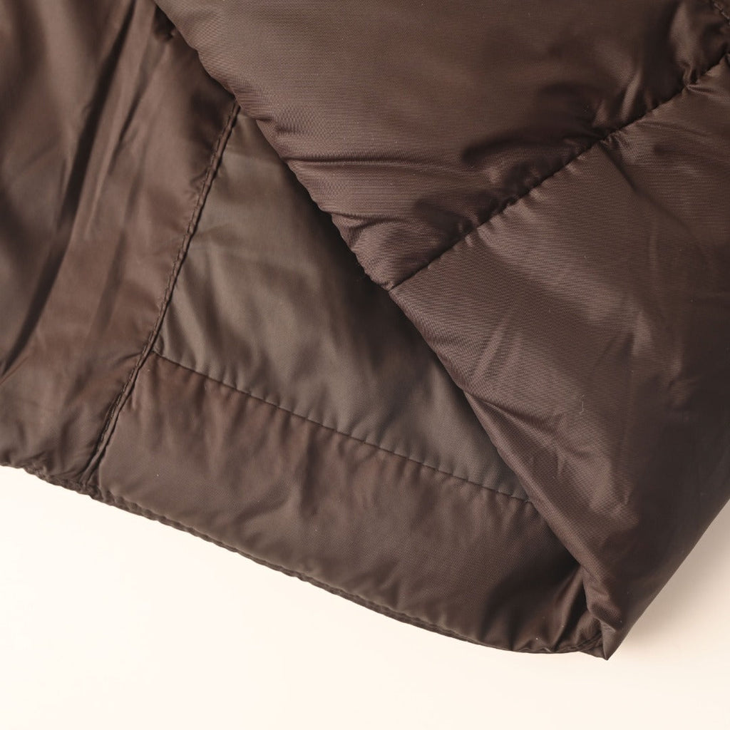 Burberry Brown Hooded Hybrid Knit Sleeve Puffer Jacket