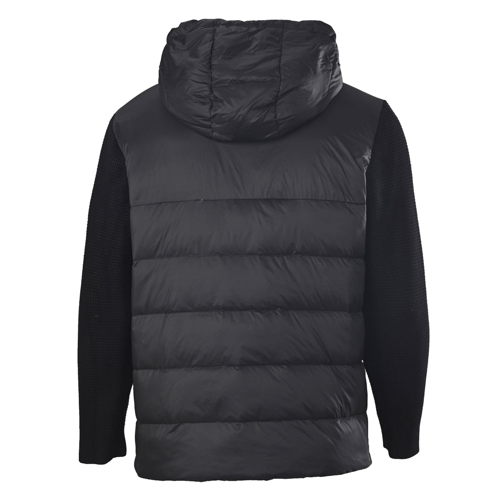 Burberry Black Hooded Hybrid Knit Sleeve Puffer Jacket