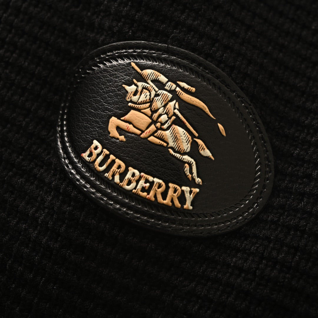 Burberry Black Hooded Hybrid Knit Sleeve Puffer Jacket