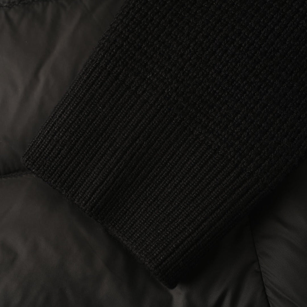 Burberry Black Hooded Hybrid Knit Sleeve Puffer Jacket