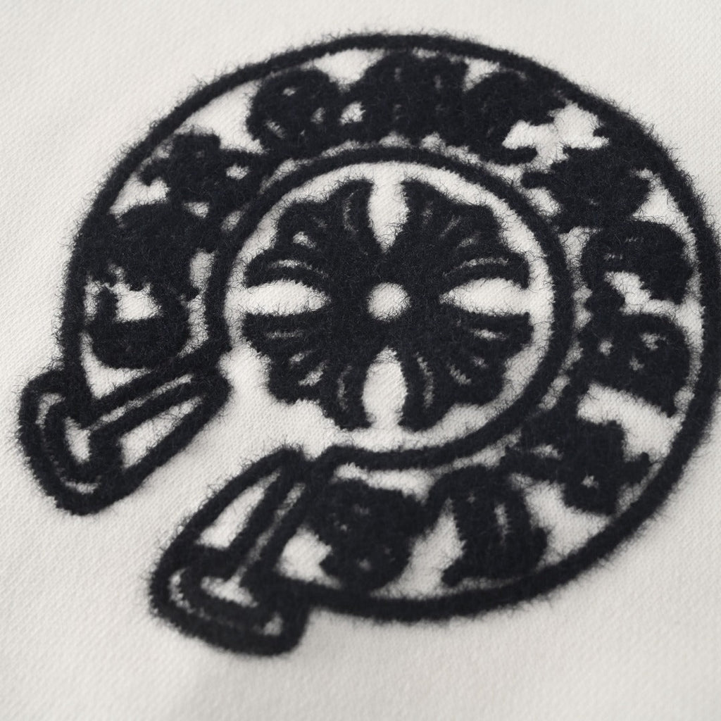 Chrome Hearts White Beijing Horseshoe Logo Crew Sweatshirt