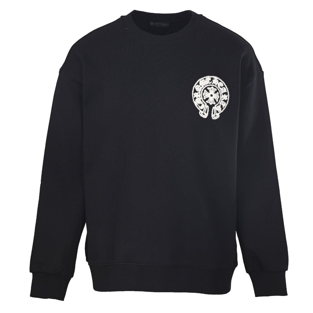 Chrome Hearts Black Beijing Horseshoe Logo Crew Sweatshirt