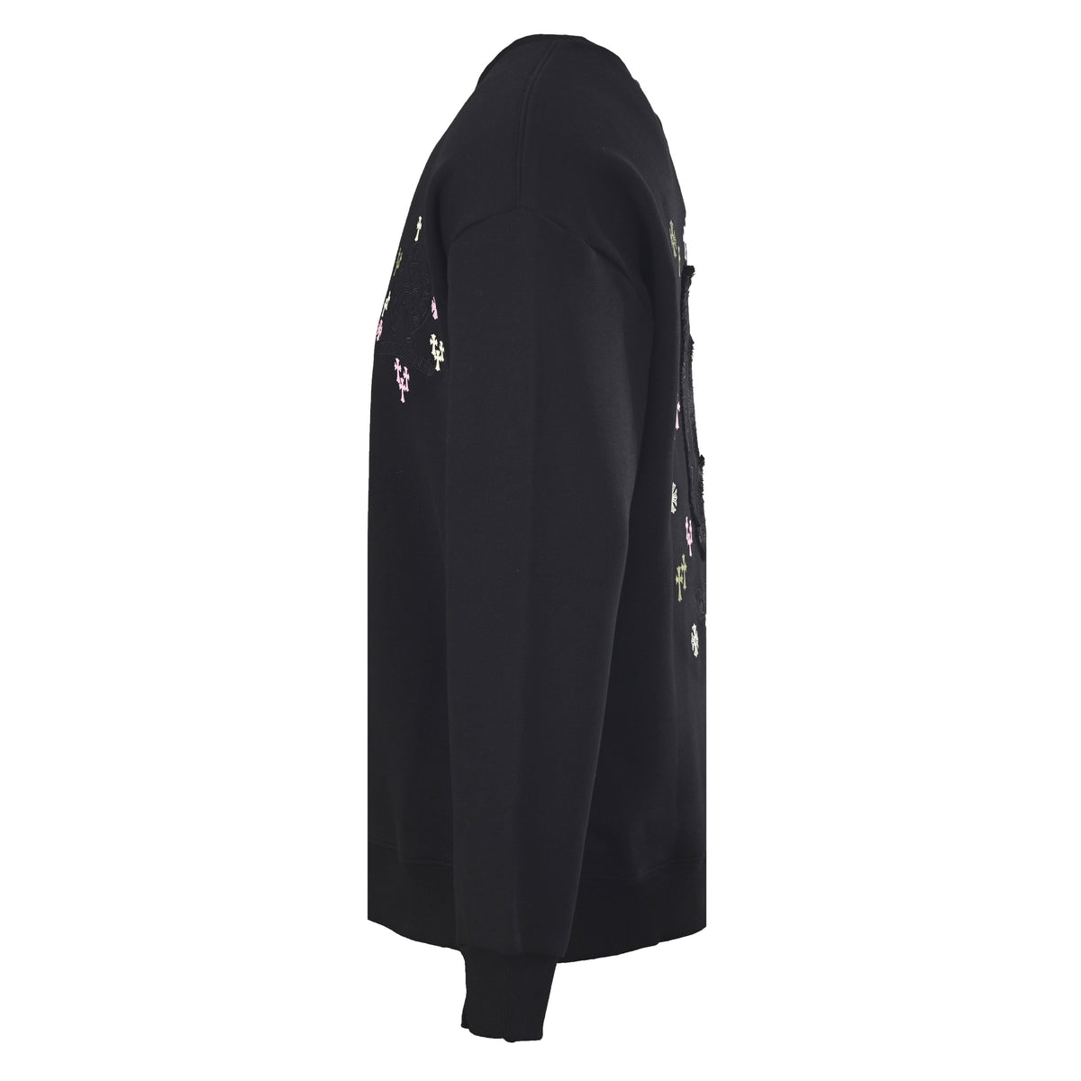 Chrome Hearts Black Multicolor Cross Embroidered Horseshoe Crew Sweatshirt