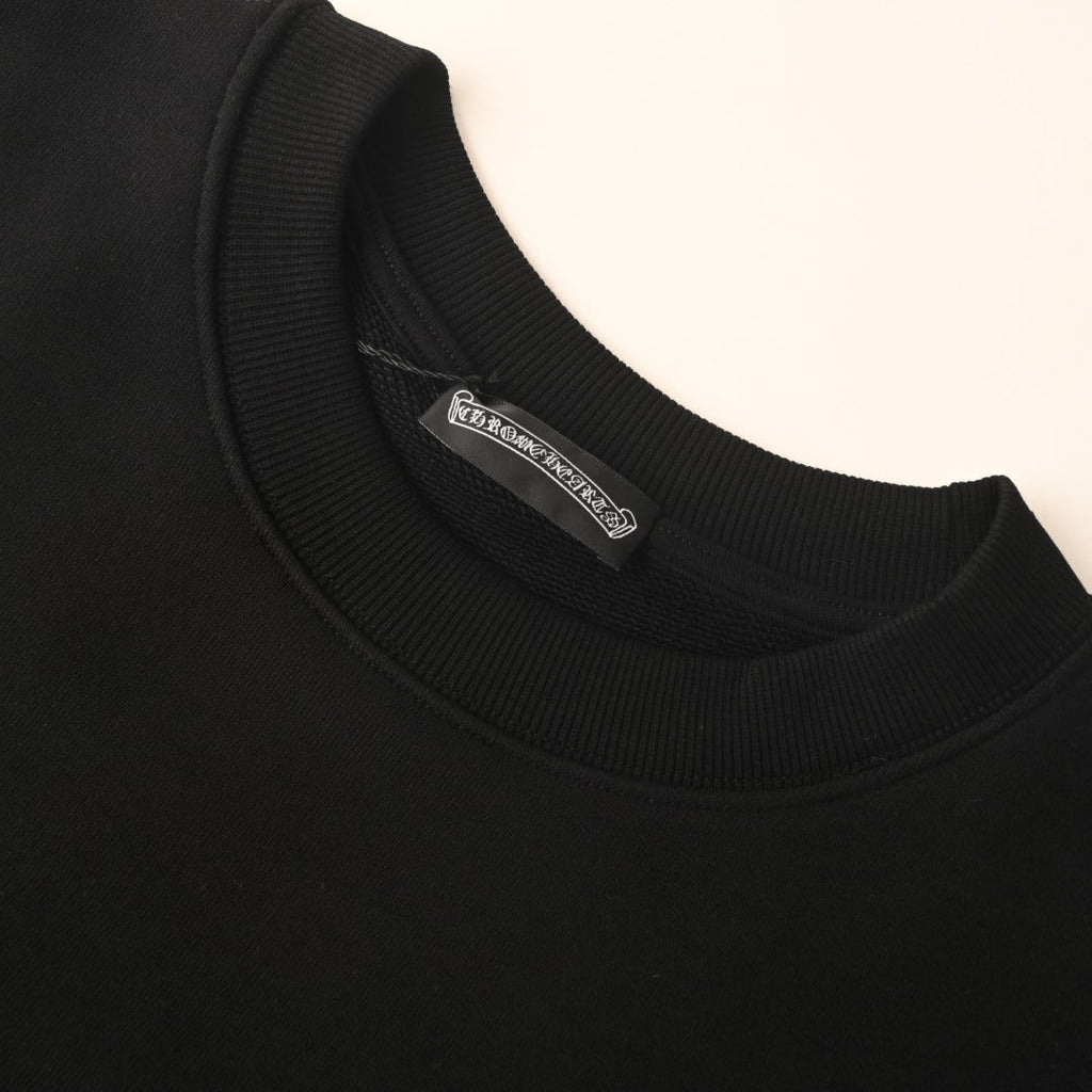 Chrome Hearts Black Multicolor Cross Embroidered Horseshoe Crew Sweatshirt