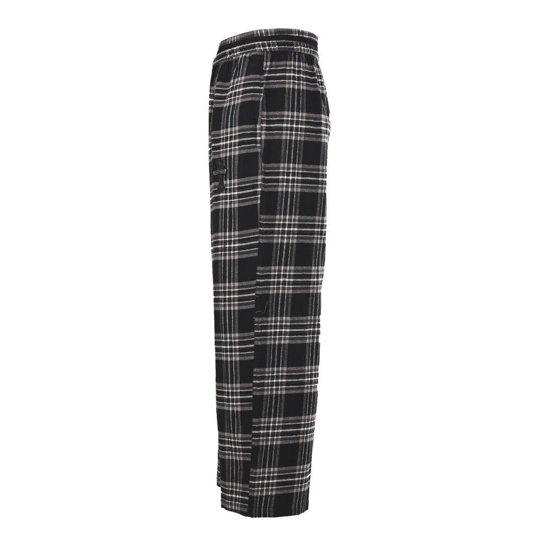 Chrome Hearts Black Plaid Drawstring Wide Leg Pants