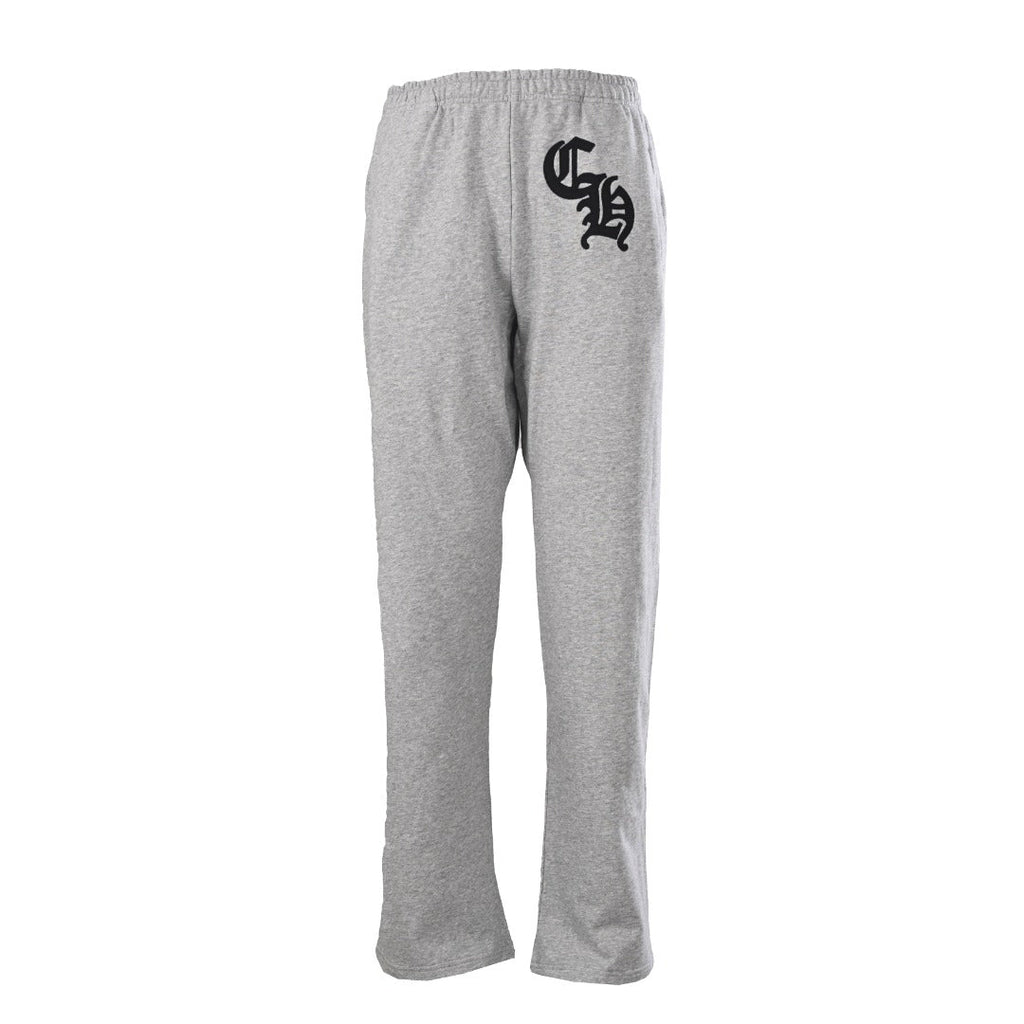 Chrome Hearts Grey Gothic Logo Straight Sweatpants